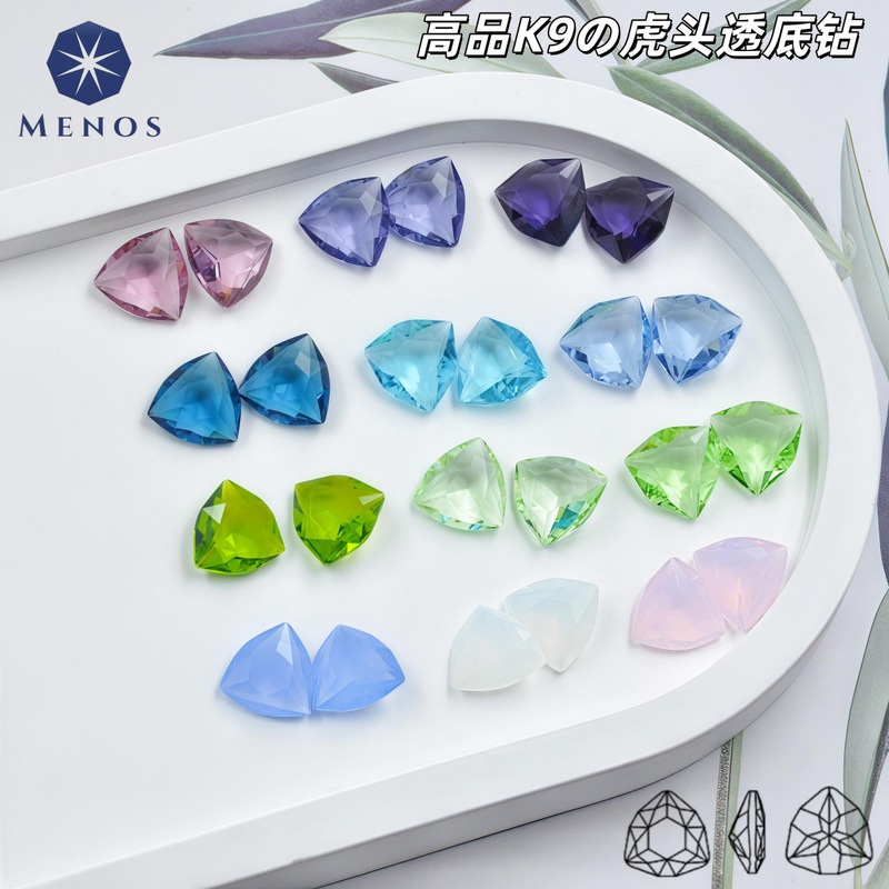 Source Manufacturer Tiger Head Pointed Bottom Glass Diamond Colorful Ice Transparent Diamond DIY Jewelry Accessories K9 Crystal Special-Shaped Nail Art Diamond