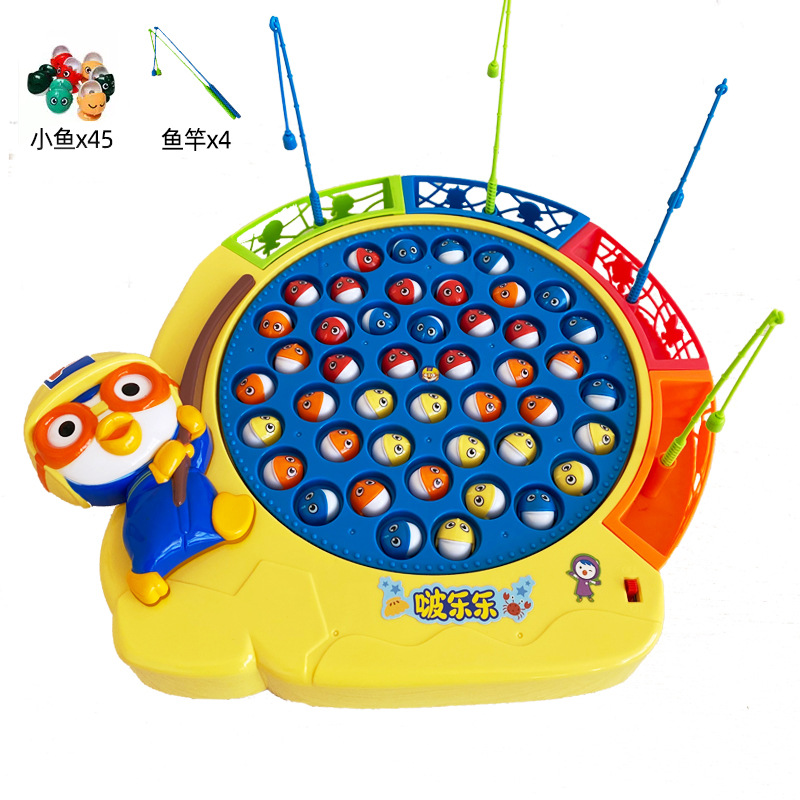 Fishing hero magnetic levitation track electric table toy slide music fun water magnetic fishing long star wholesale