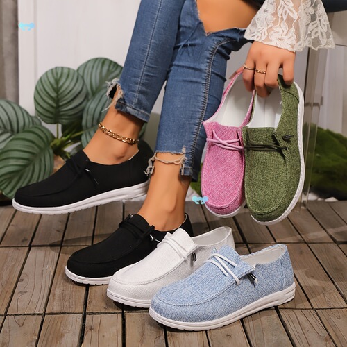 Women's Lightweight Canvas Loafers Breathable Soft Sole