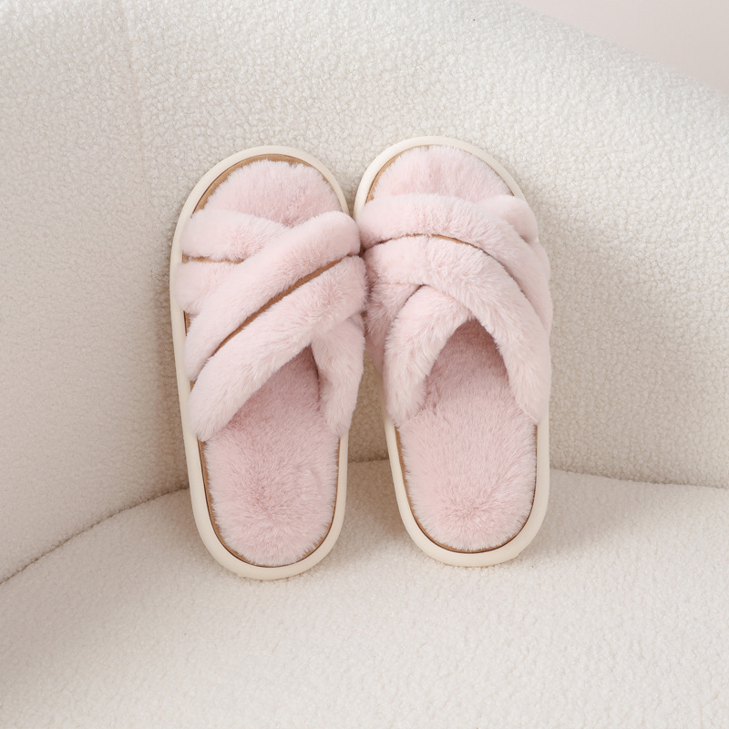 Step on shit slippers autumn cotton drag new hair slippers women wear winter home slippers_voghion.com