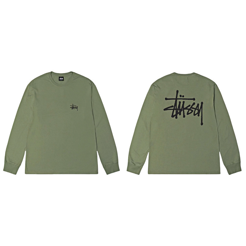 国境を越えた貿易卸売 ステューシー プリント長袖 Tシャツ トレンド ブランド ステューシー カジュアル ルーズ ボトリング シャツ 男女兼用 ius|undefined