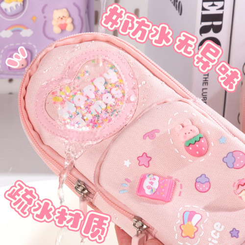 High-quality appearance creative girl backpack pencil case cute primary school student multi-functional pencil box new large capacity stationery bag