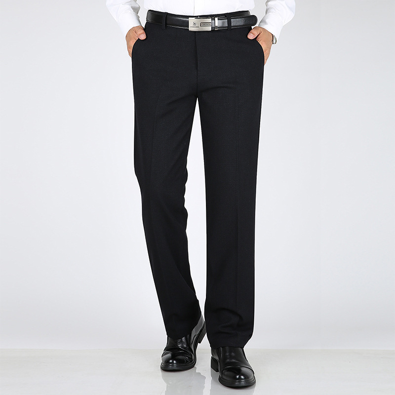 专柜休闲裤春秋冬宽松直筒商务西裤男裤免烫长裤中年爸爸裤子批发