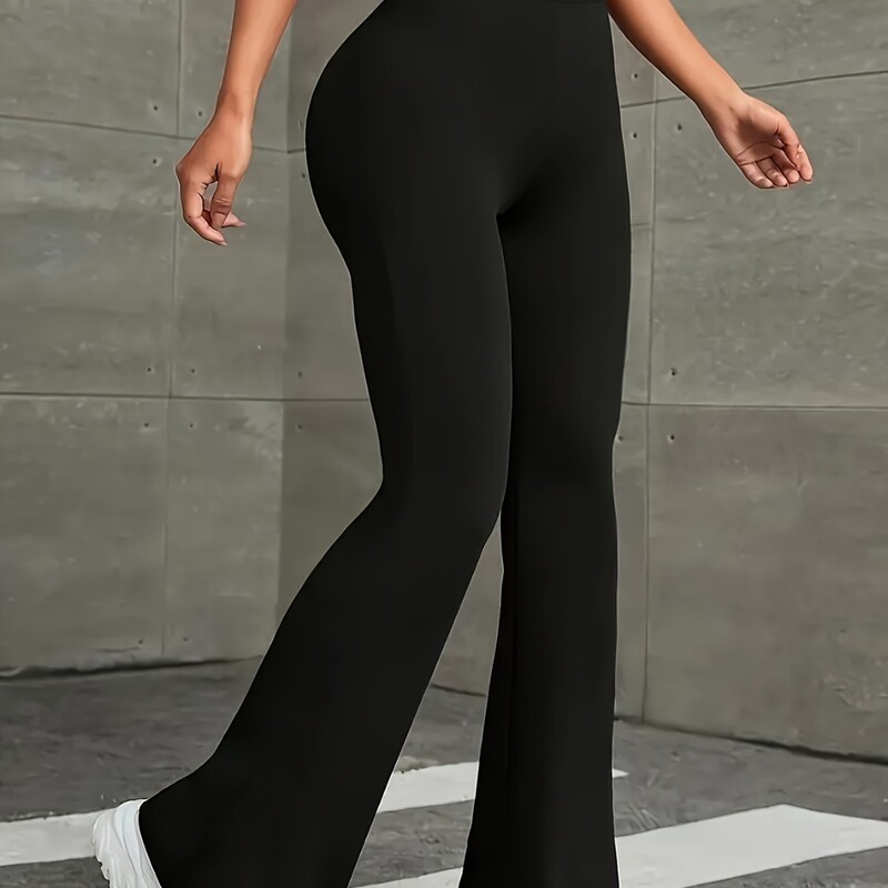 European and American High-Waisted Peach Butt-Lifting Quick-Dry Flared Yoga Pants Women's Flared Pants Naked-Feel Sports Wide-Leg Pants Fitness Pants