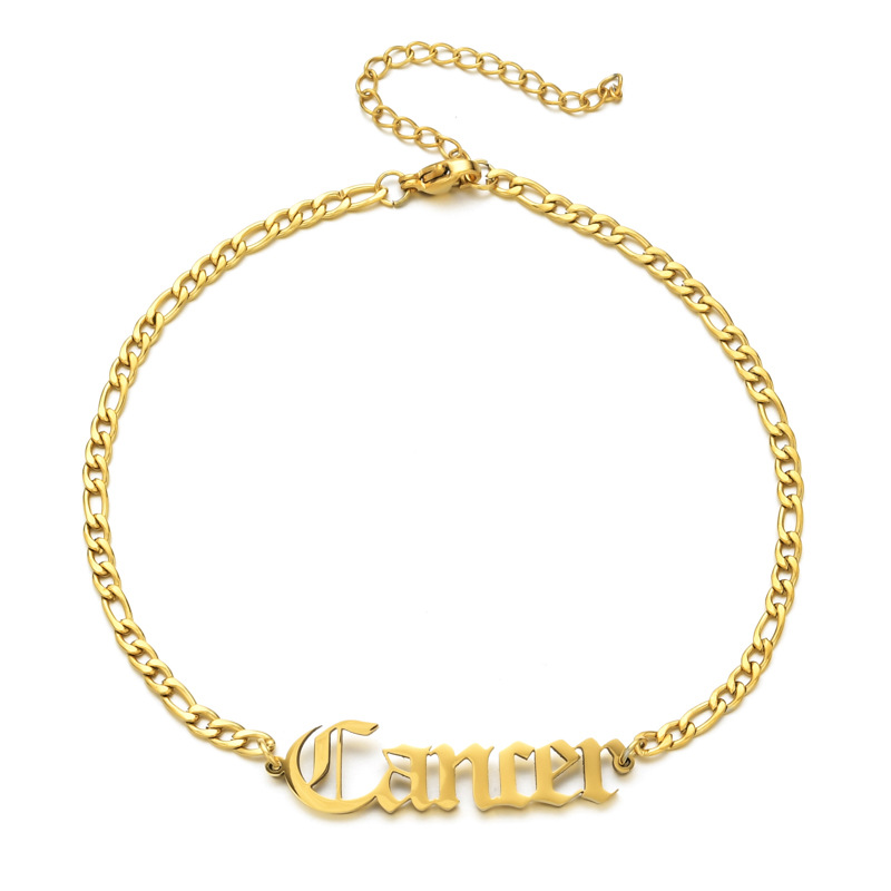 Simple Style Letter Stainless Steel Gold Plated Women's Anklet display picture 2