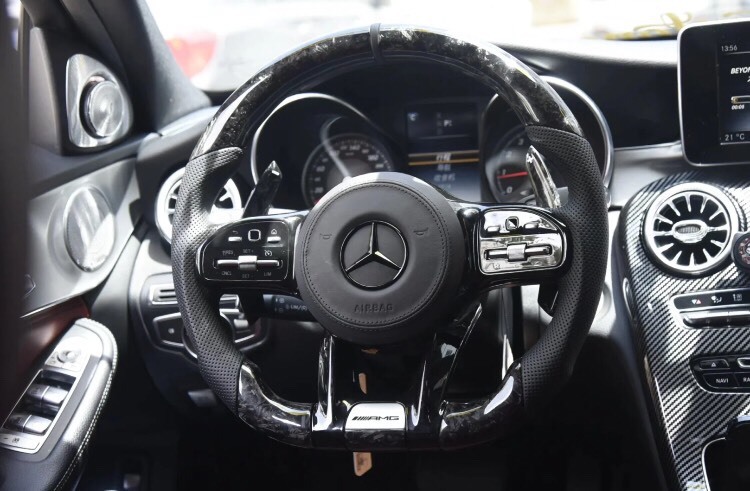 Suitable for Mercedes-Benz steering wheels of A-Class, C-Class, E-Class, ML old models, upgraded to new models, modified AMG carbon fiber steering wheel assembly