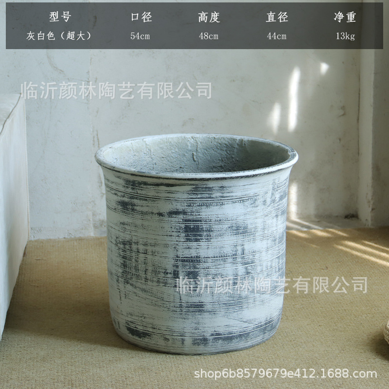 Terrizaje de cemento de gran calibre plantación de árboles maceta gran casa sala de estar hotel verde paquete suave patio villa decoración maceta