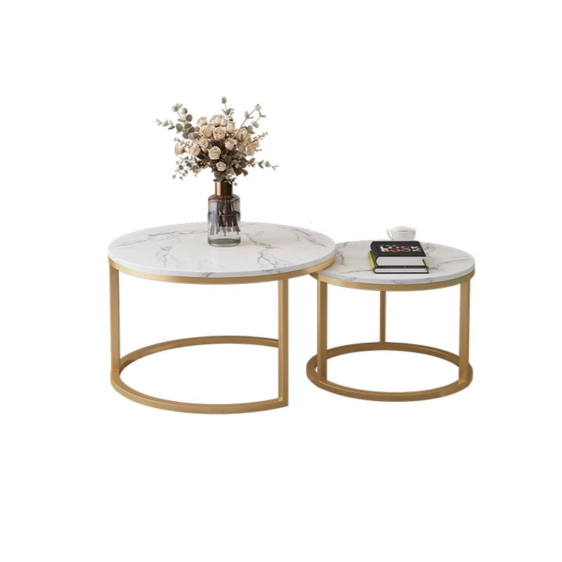 Mesa de té de mármol simple moderna de roca mesa de té de estilo europeo pequeño sofá de sala de estar red doméstica mesa de té negra
