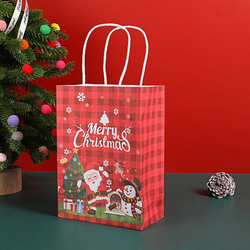 クロスボーダー熱売クリスマス手提げギフトバッグ祝日パーティーキャンディー包装紙袋漫画クリスマスツリー平底袋|undefined