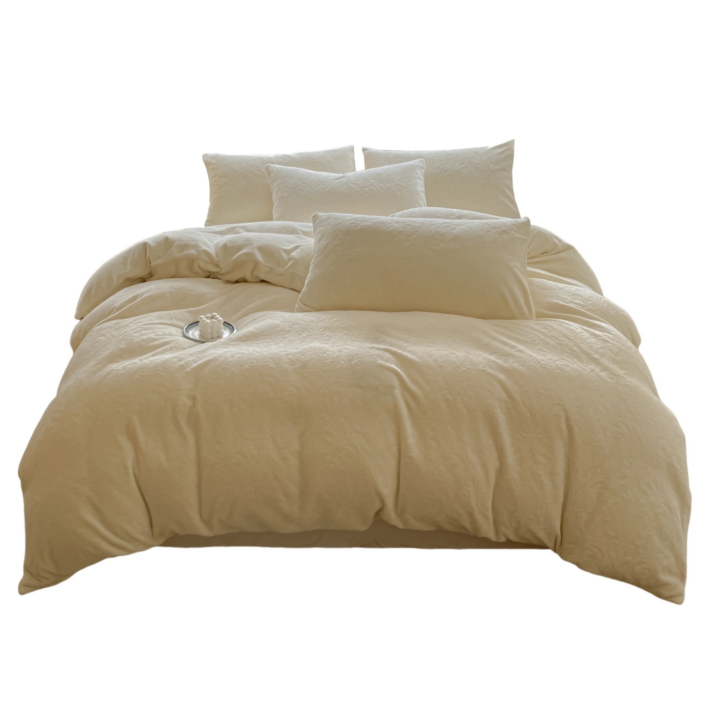 Otoño e invierno engrosado tallado cama de terciopelo de coral flanela colchón sábanas de cama cama de tres piezas