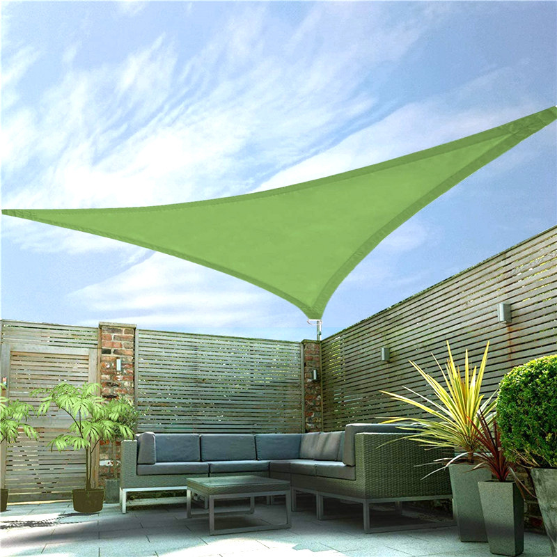 Adecuado para terraza al aire libre jardín a prueba de rayos UV de cuatro esquinas vela de sombra de sol tela de sombra de sol piscina vela de protección solar Vela de triángulo de jardín