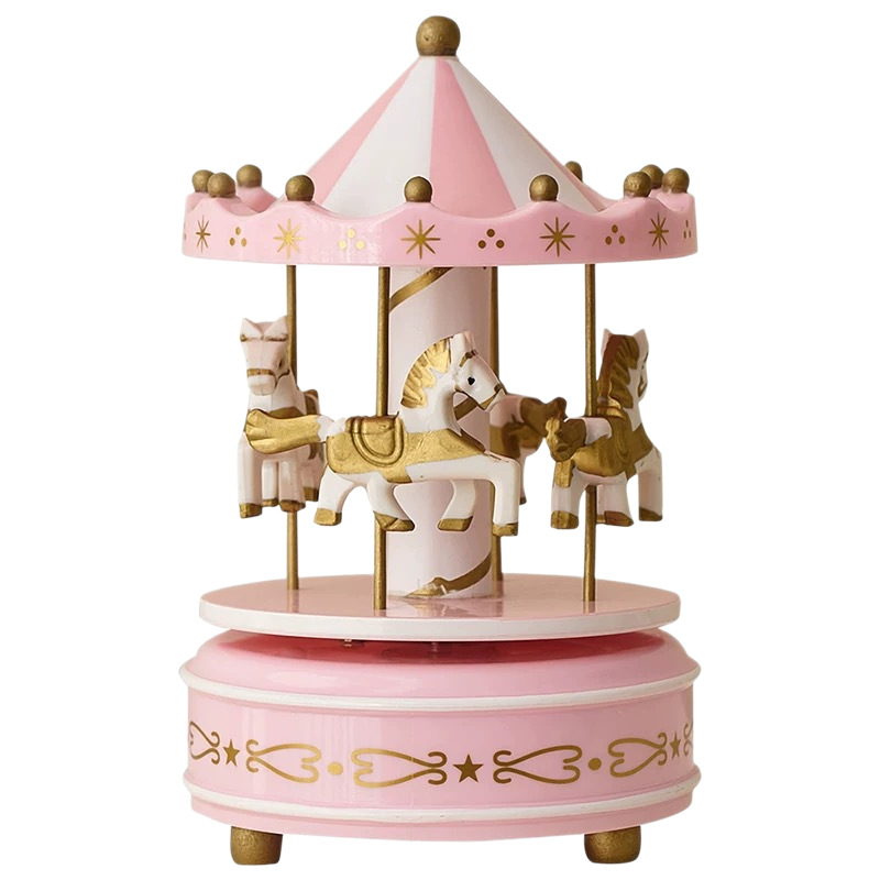 Europa y Estados Unidos carrusel transfronterizo pastel de cumpleaños decoración caja de música Temu regalos del día de los niños decoraciones creativas