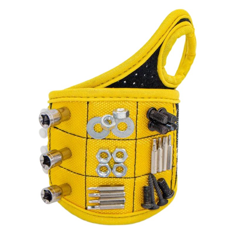 Pulsera magnética para herramientas con fuerte imán, diseño ergonómico con correa ajustable, práctica y resistente