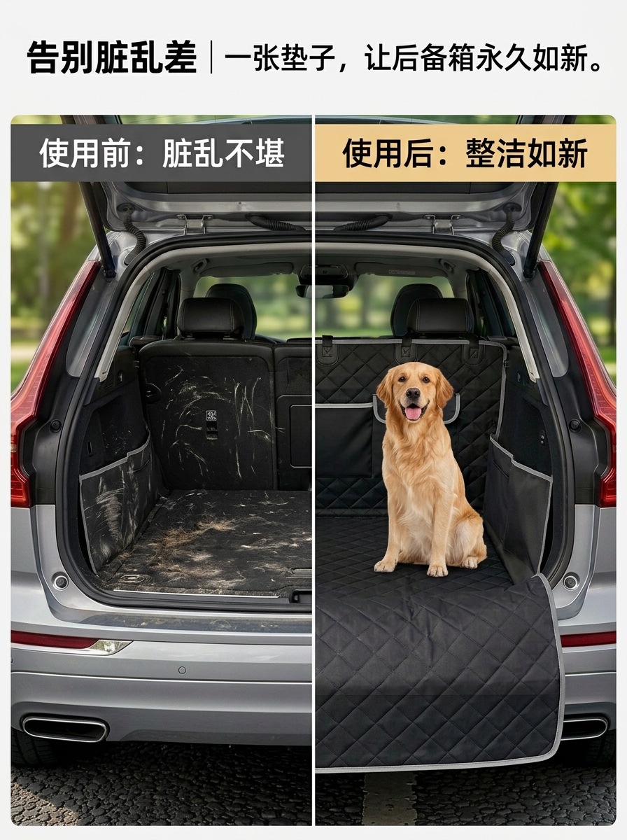 Car trunk pet mat, best-selling cross-border product, waterproof and dirt-resistant, car pet nest for large and medium-sized dogs