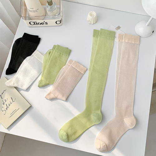 Socks for women spring and summer Cassia calf socks transparent thin trendy ins Japanese sweet girl JK Lolita stockings wholesale