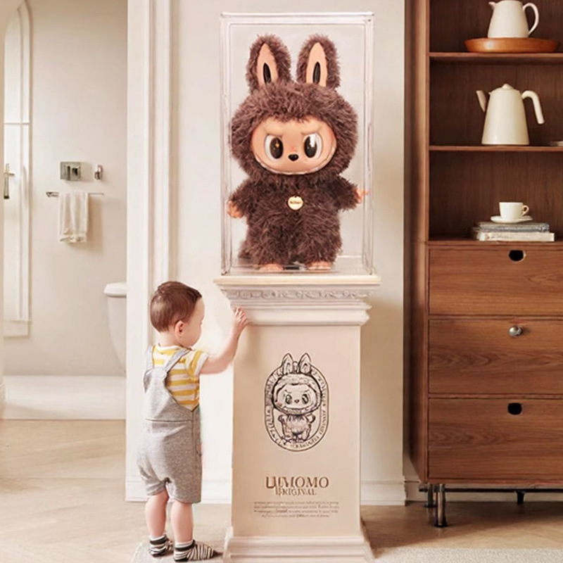 自制DIY罗马柱底座收纳架大天使大首领罗马柱Labubu展示盒防尘罩