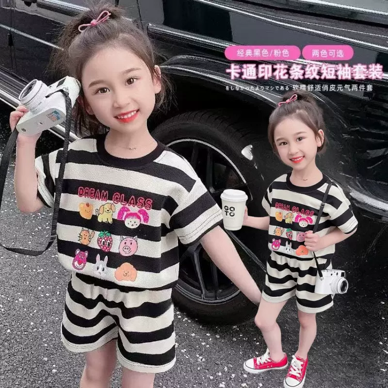 儿童外贸两件套短袖梦想班套装夏季新款2025男童女童衣服t恤童装