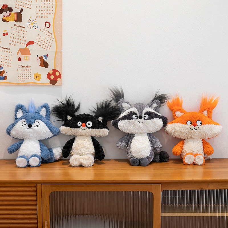 新しいかわいいと奇妙なキツネのぬいぐるみシミュレーション動物人形布人形睡眠枕コンパニオンギフト|undefined