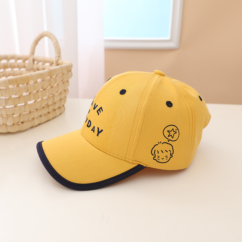 Simple Holiday Letter Baseball Cap Children's Spring New 4-10 Years Old Boys And Girls Sun Hats display picture 7