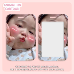Cute Instagram-style bus card protector student meal card campus access card ID card holder keychain combo for women