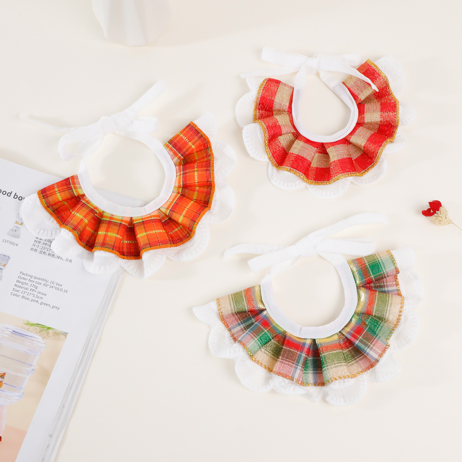 Perro gato babero estilo princesa mascota celosía suministros para mascotas algodón coreano celosía encaje babero para mascotas