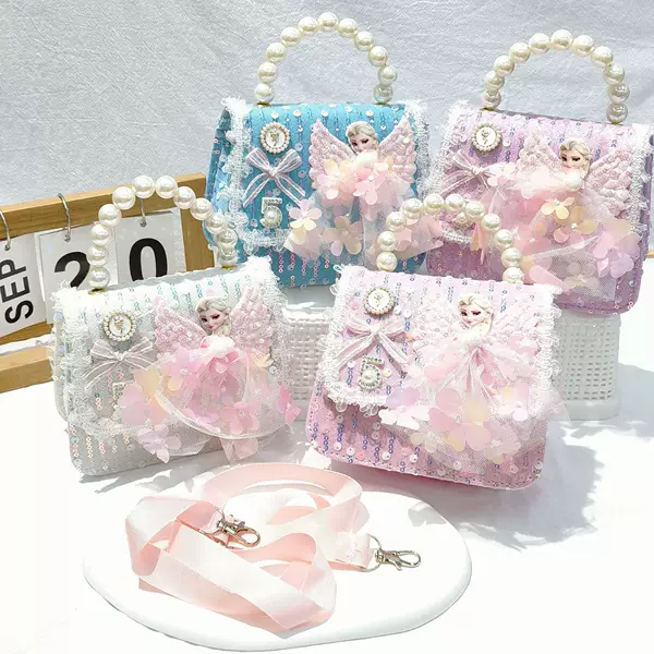Princess Elsa Kidsren's Bag, Cute Girls' Cross-Body Bag, Fashionable Handbag, Stylish Little Girl Baby Shoulder Bag