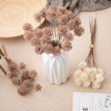 小刺球花束仿真花厂家假花绿植物批发婚庆装饰工艺品跨境INS风