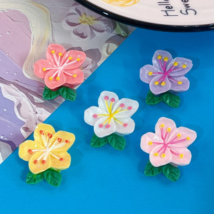 Colorful multicolored flower flower flower flower peach blossom hairpin hair rope refrigerator sticker toy DIY material patch resin accessories