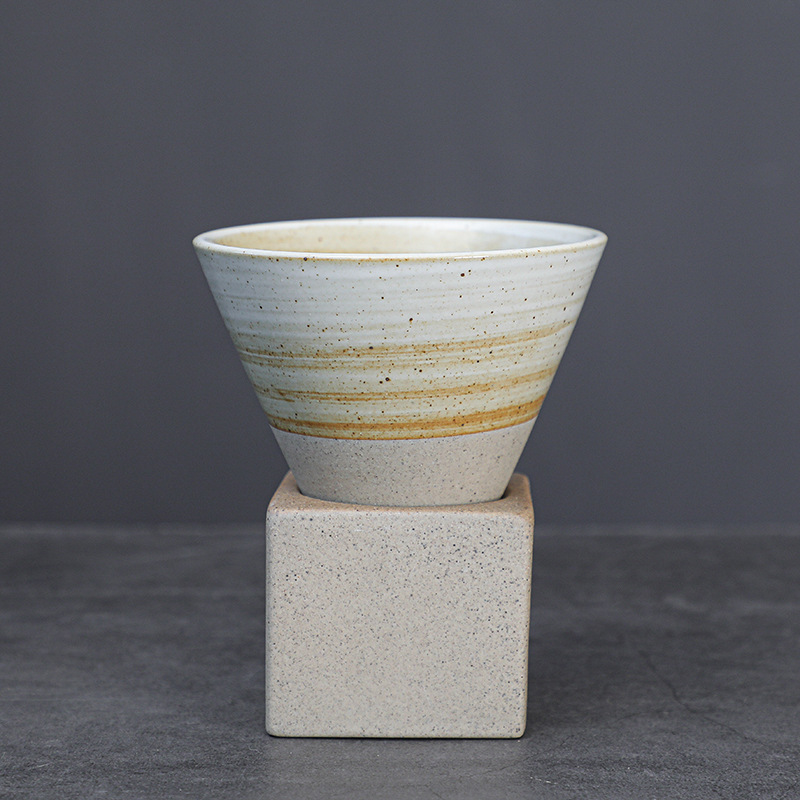 Cubo creativo Tipo de gres taza de café transfronteriza de cerámica vintage latte Garland taza subred rojo tarde taza de té