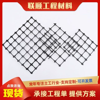 定制双向塑料土工格栅双向拉伸网格路基稳固地垫护坡双向土工格栅