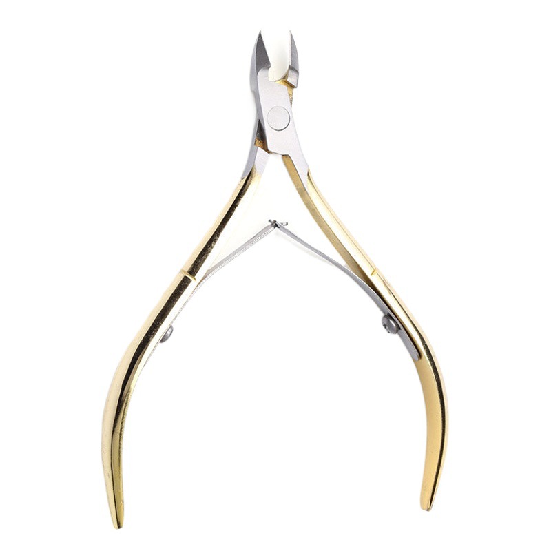 Factory wholesale nail art dead skin scissors gold scissors D501 stainless steel gold plated dead skin pliers nail groove disease nail scissors excellent scissors