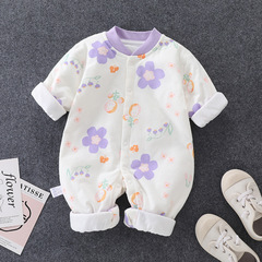 Baby jumpsuit autumn and winter quilted thin cotton baby warm clothes for men and women, crawling clothes, newborn baby clothes