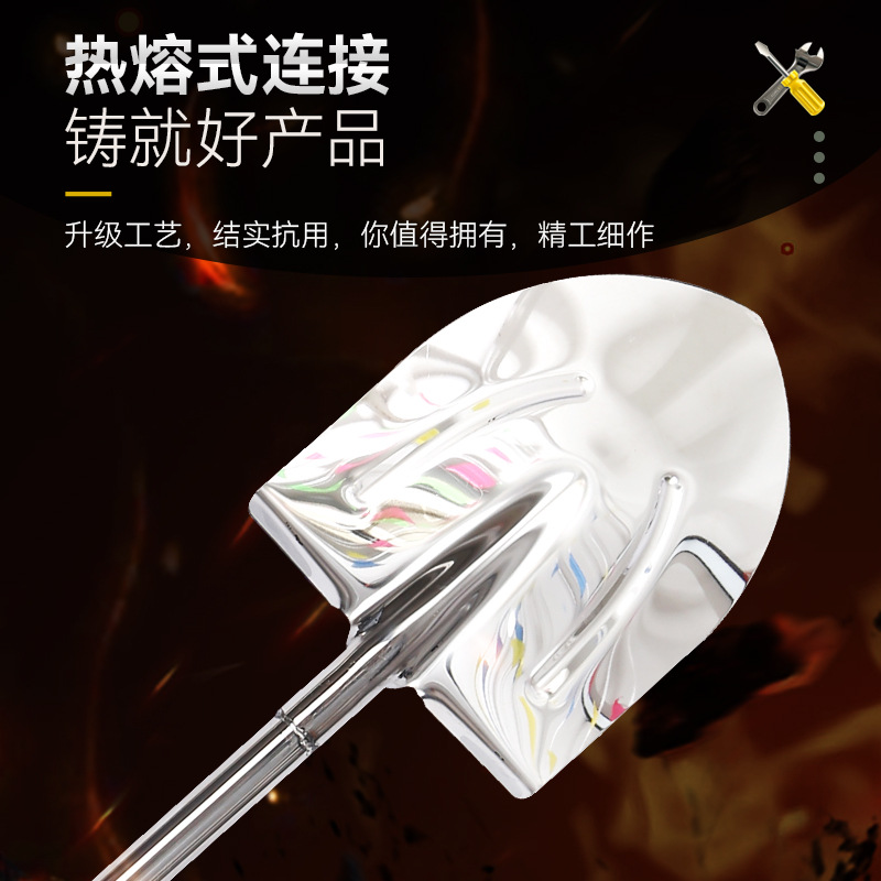 廠家批發不鏽鋼連體鍬 園林工具鐵杴農用鐵鏟鐵鍬 盆栽工具尖鏟