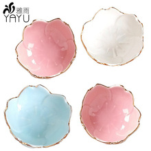 日式樱花陶瓷餐具陶瓷樱花瓣盘调味碟酱料碟日本料理风 酱醋碟