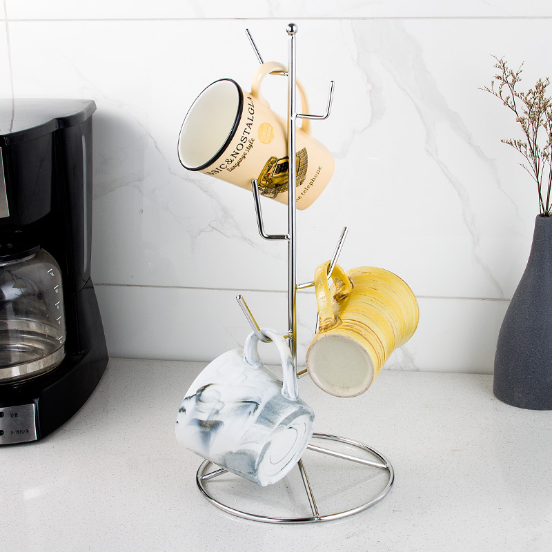 Taza de café rack de acero inoxidable creativo hogar boca abajo taza de agua de vidrio rack drenaje rack de almacenamiento