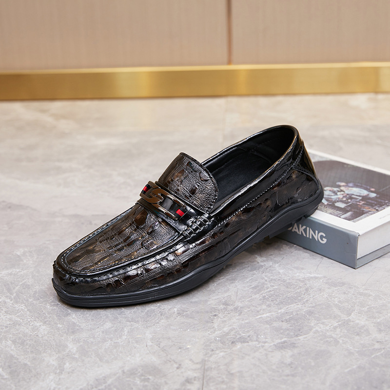 Nuovo set di scarpe comode da uomo in pelle con stampa alla moda, tendenza casual_voghion.com