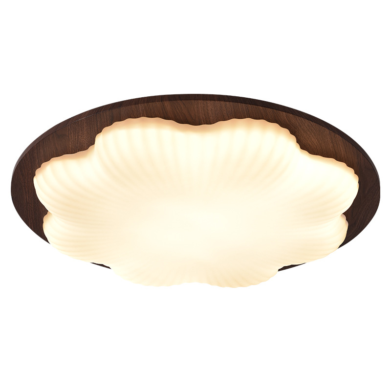 Gu casa antigua lámpara de sala de estar super brillante lámpara de techo retro color nuez lámpara de habitación flores lámparas de dormitorio 357L