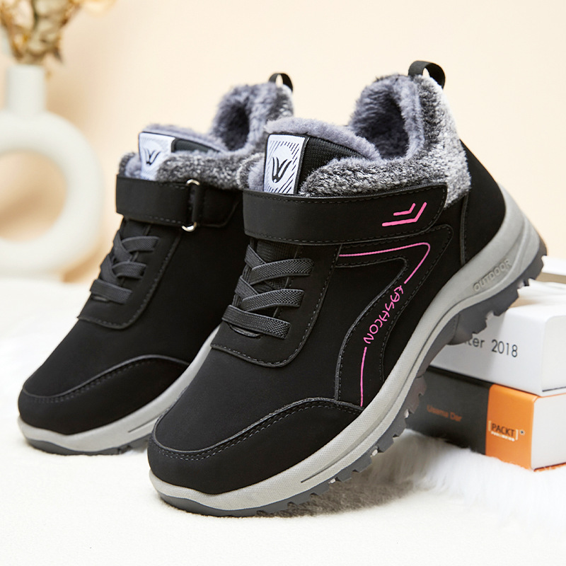 Zapatos de algodón de mujer zapatos de algodón transfronterizos de mujer pareja botas de nieve de velcro botas de mujer gruesas botas cálidas