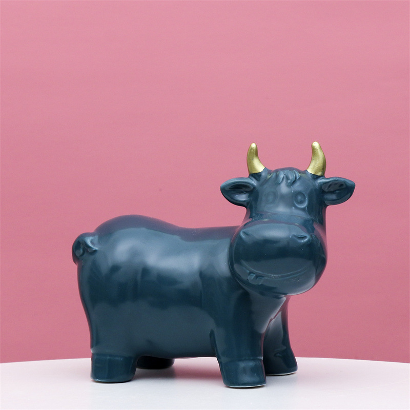 Nordic Luz de lujo creativo decoración de la Oficina de cerámica simple sala de estar decoración del hogar pasillo gabinete del vino decoración de la vaca