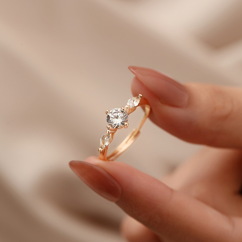 Factory direct wholesale cross-border supply temperament luxury proposal ring female online red live open ring generation tide