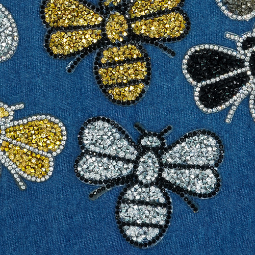 Cross-border rhinestones, little bees, hot melt, hot melt adhesive, mesh, rhinestones, fabric stickers, hot pictures, clothing patches, direct wholesale