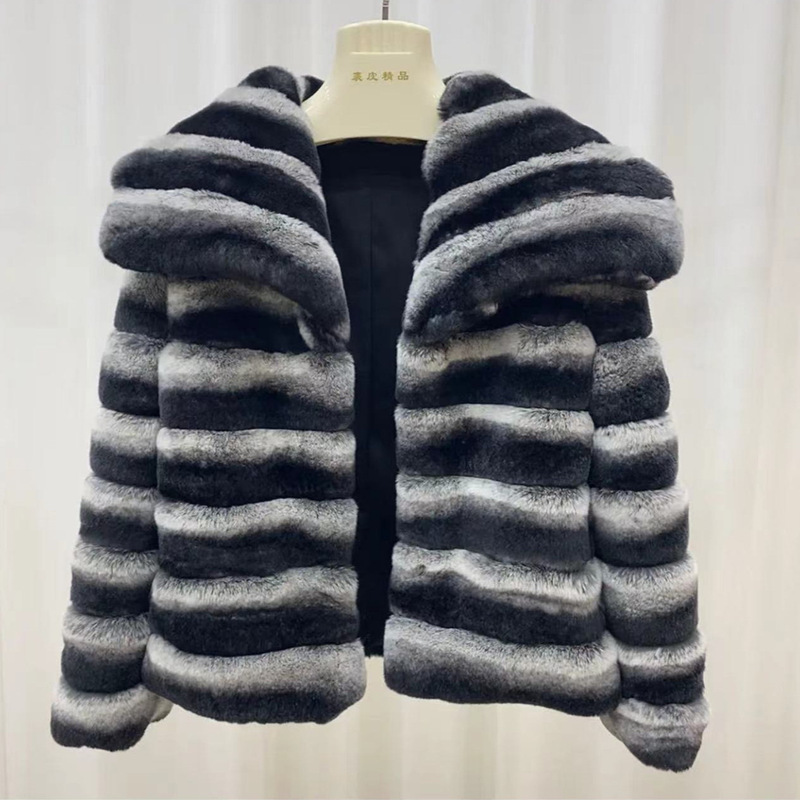 2025 New Style Chinchilla Pattern Gold Mink Velvet Imitation Fur Outwear Women's Winter Outwear Short Style Warm and Fashionable 2025 New Style Chinchilla Pattern Gold Mink Velvet Imitation Fur Outwear Women's Winter Outwear Short Style Warm and Fashionable
