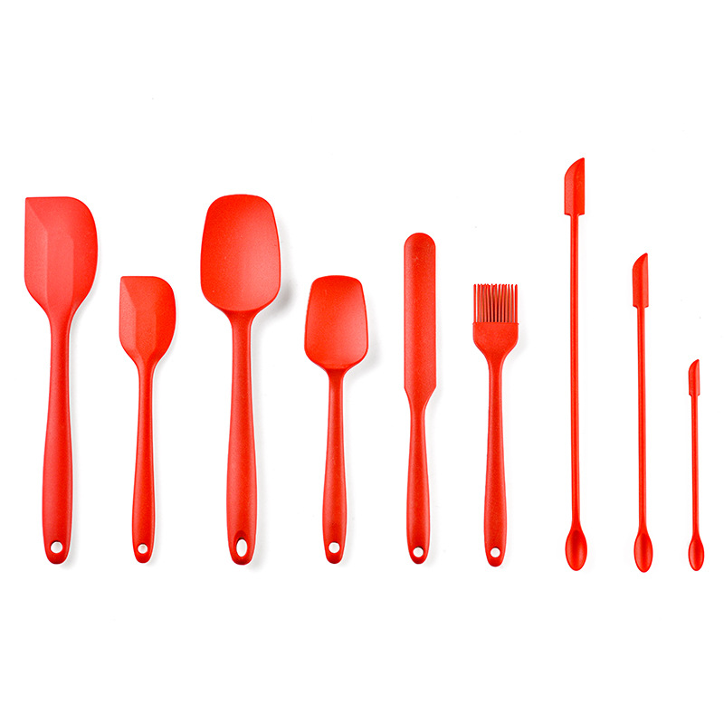 硅膠烘培黃油蛋糕刮刀9件套套裝 刮鏟油刷烘培小工具