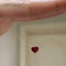 进口隐形鱼线人鱼之泪项链轻奢百搭爱心八心八箭仿锆石锁骨链女