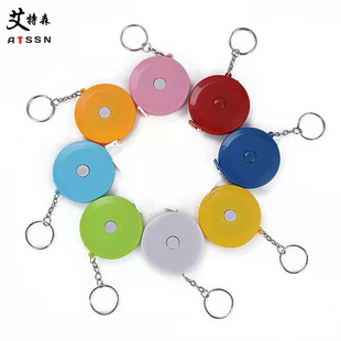 Wholesale 1.5 meters gift ruler factory direct round tape measure key chain advertising ruler can print LOGO QR code