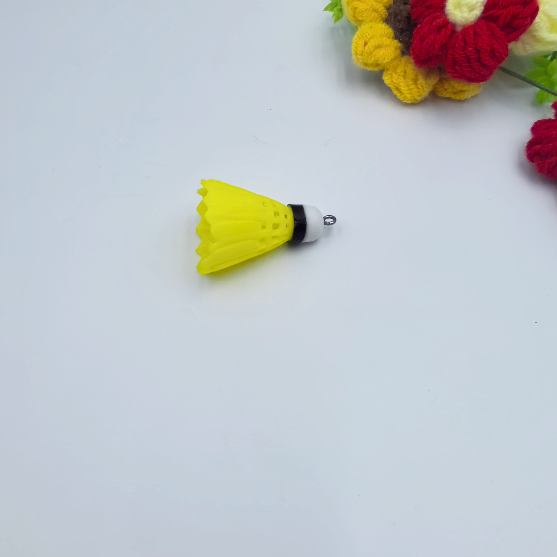 Mini pequeño tamaño de simulación de bádminton llavero colgante adornos deportivos ventiladores pequeños regalos transfronterizos