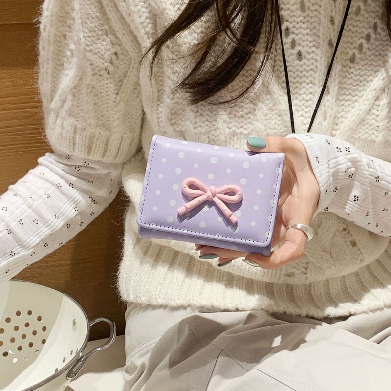 Women's 70% off Wallet with Bow and Polka Dots, Short Card Holder, Coin Purse, Cute Girly Style, Portable Small Wallet for Students Women's 70% off Wallet with Bow and Polka Dots, Short Card Holder, Coin Purse, Cute Girly Style, Portable Small Wallet for Students