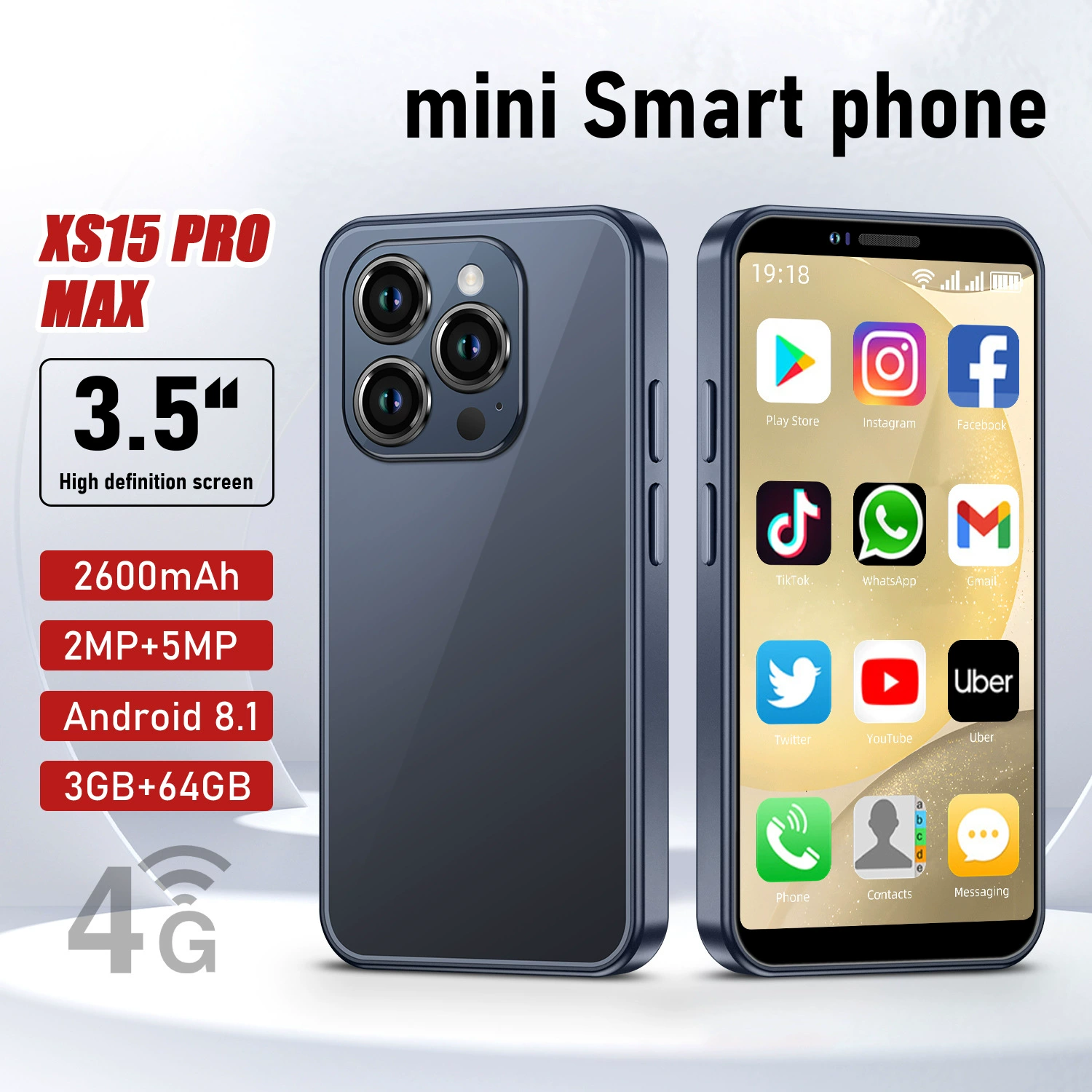 Товар каталог электронная коммерция XS15 HD ультра-малкий экран Android умный мини мобильный телефон dual-sIM карта 4 ядра низкая цена оптом