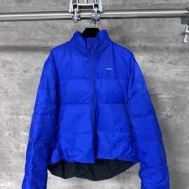毒家版本现货高品质BL家新款龟背电光蓝羽绒服外套宽松版男女同款