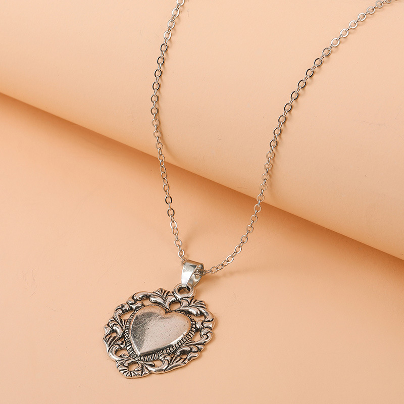 1 Piece Fashion Heart Shape Alloy Plating Hollow Out Womenu0027S Pendant Necklace